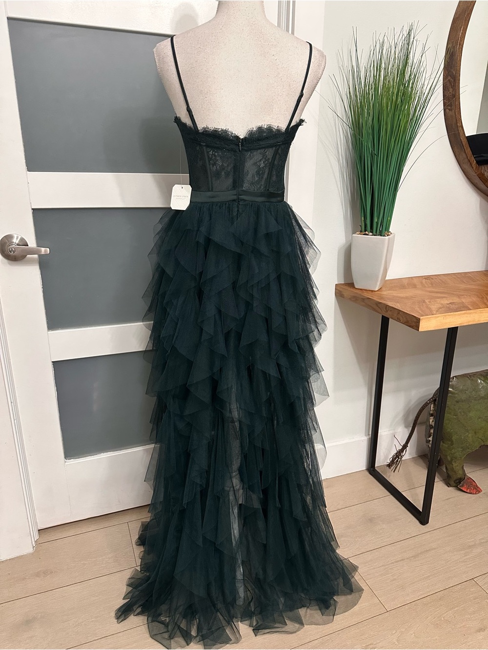Alrar’d State Evelinah Ruffle Tulle Maxi Dress Hunter Green Medium Fairycore NWT - Picture 11 of 11